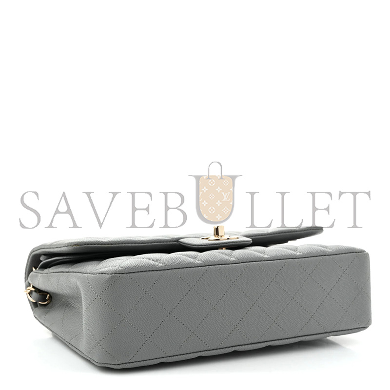 CHANEL MASTER CAVIAR QUILTED MEDIUM DOUBLE FLAP GREY A01112 (25.5*15*7cm)